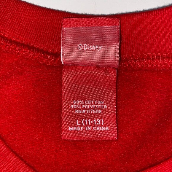 Disney Mickey Mouse Christmas Xmas Lights Pullover Crewneck Sweater Red Large - Picture 9 of 15